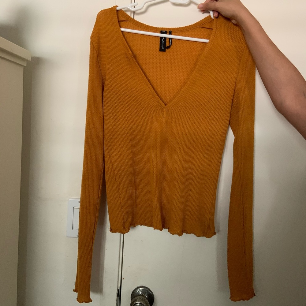 Urban outfitters orange long sleeve thermal top